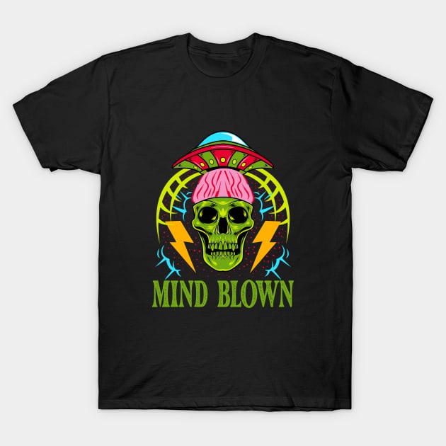 Vintage Skull - Mind Blown T-Shirt by Harrisaputra